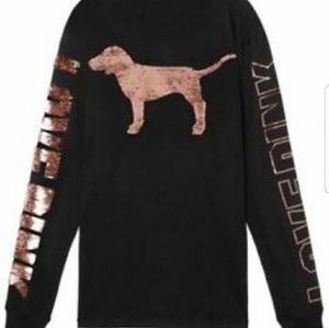 Victorias secret sequin gold bling long sleeve